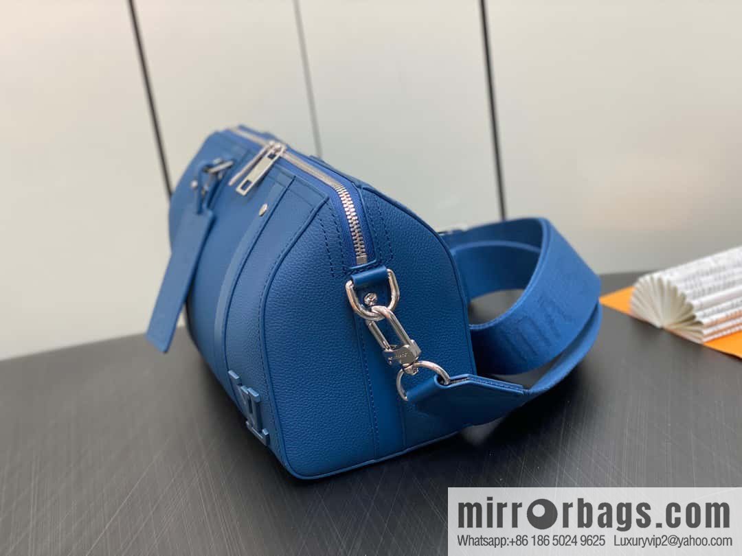 [Original order boutique] M23725 dark blue, full leather men's bag pillow bag series CITY KEEPALL AER handbag M22486 57082 M23725 City Keepall handbag