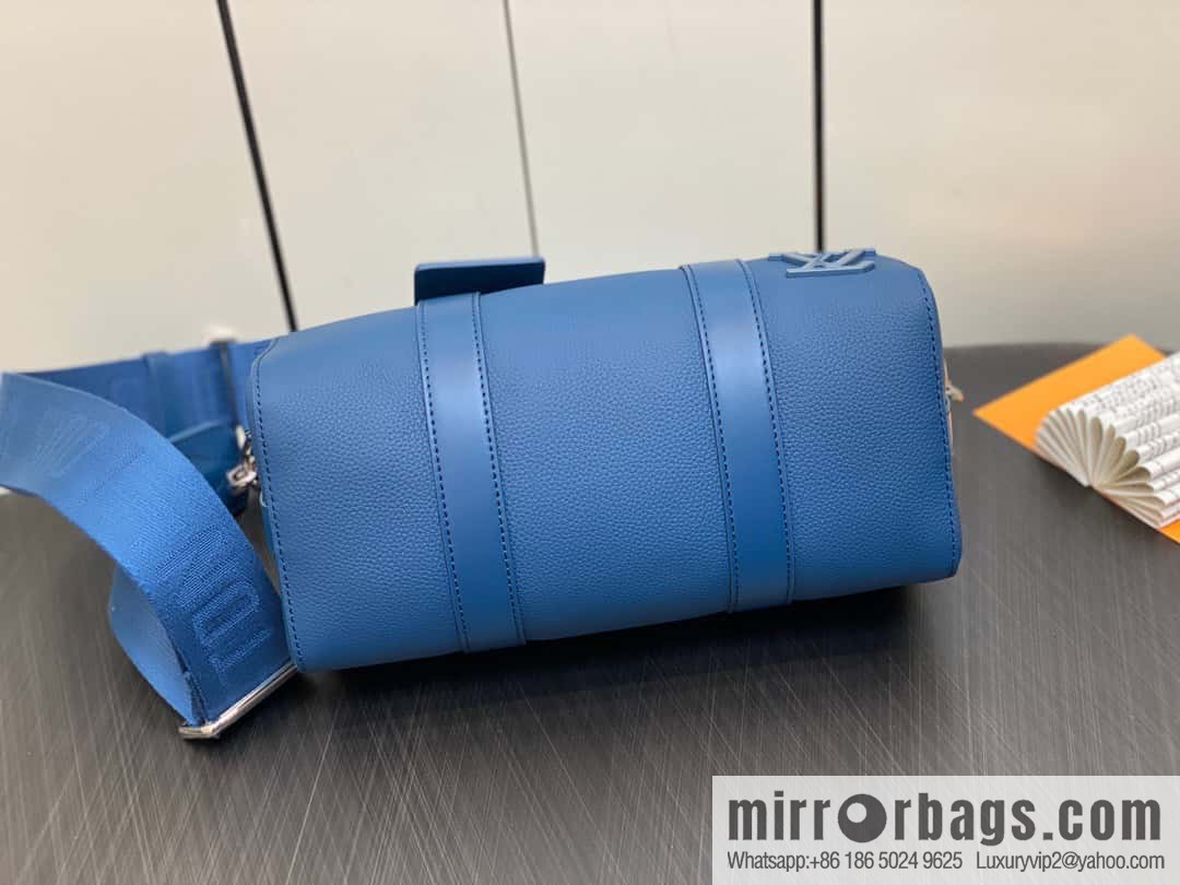 [Original order boutique] M23725 dark blue, full leather men's bag pillow bag series CITY KEEPALL AER handbag M22486 57082 M23725 City Keepall handbag