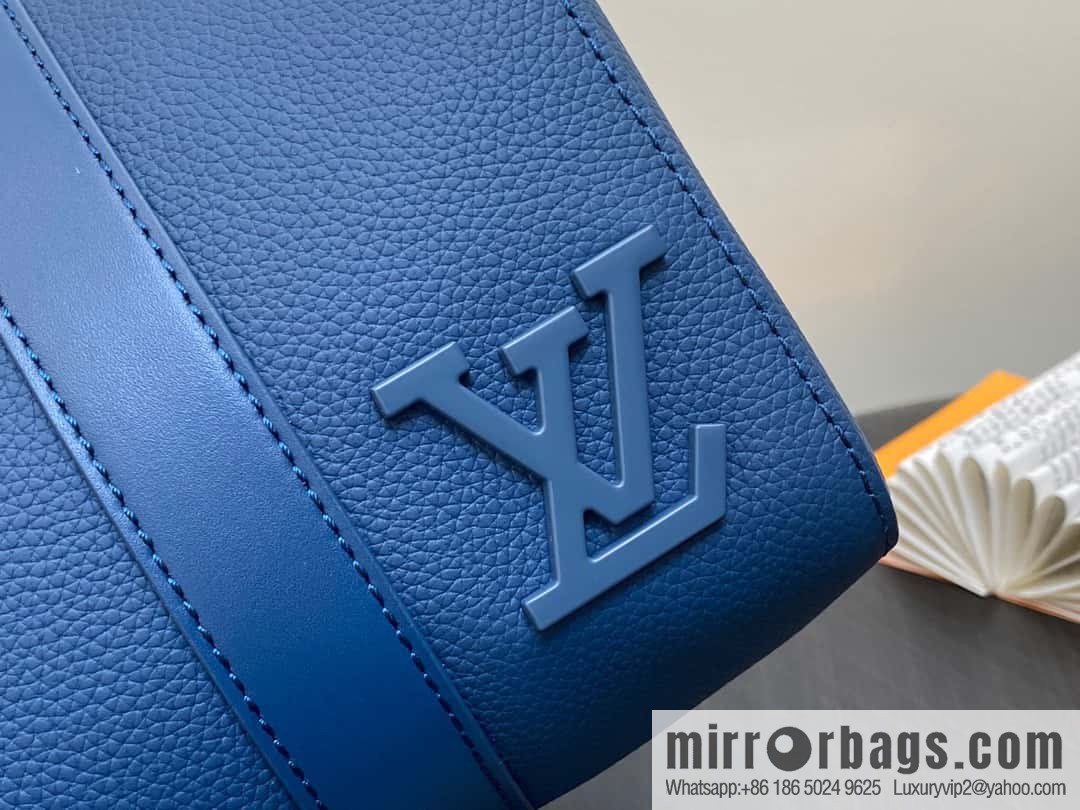 [Original order boutique] M23725 dark blue, full leather men's bag pillow bag series CITY KEEPALL AER handbag M22486 57082 M23725 City Keepall handbag