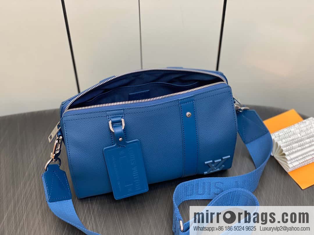 [Original order boutique] M23725 dark blue, full leather men's bag pillow bag series CITY KEEPALL AER handbag M22486 57082 M23725 City Keepall handbag