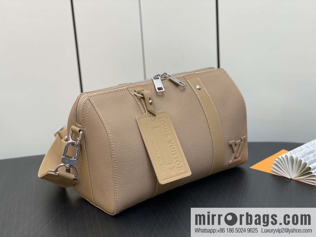 [Original order boutique] M23725 apricot, full leather men's bag pillow bag series CITY KEEPALL AER handbag M22486 57082 M23725 City Keepall handbag