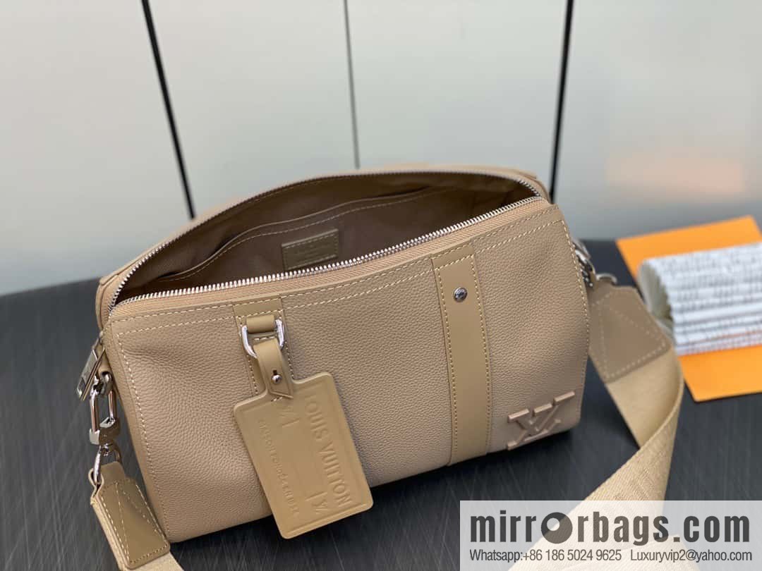 [Original order boutique] M23725 apricot, full leather men's bag pillow bag series CITY KEEPALL AER handbag M22486 57082 M23725 City Keepall handbag