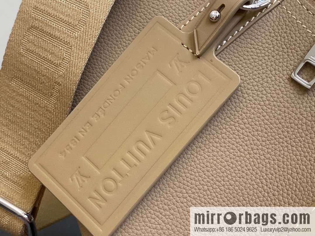 [Original order boutique] M23725 apricot, full leather men's bag pillow bag series CITY KEEPALL AER handbag M22486 57082 M23725 City Keepall handbag