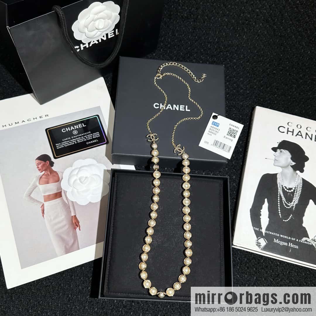 ❗️New ❗️ Chanel necklace ☀️ new ☑️ Chanel double c long pearl necklace sweater chain ☀️