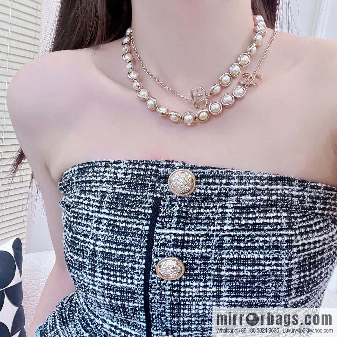 ❗️New ❗️ Chanel necklace ☀️ new ☑️ Chanel double c long pearl necklace sweater chain ☀️