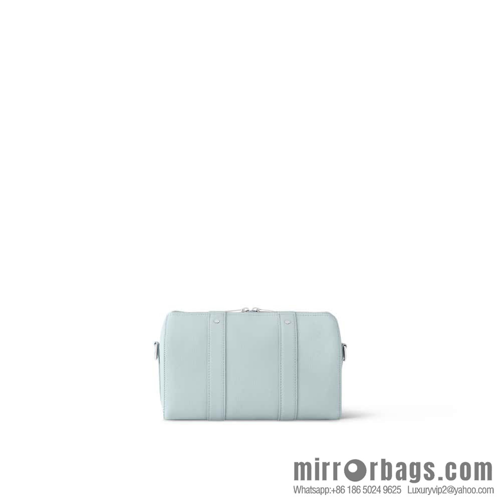 [Original order boutique] M23725 light blue, full leather men's bag pillow bag series CITY KEEPALL AER handbag M22486 57082 M23725 City Keepall handbag