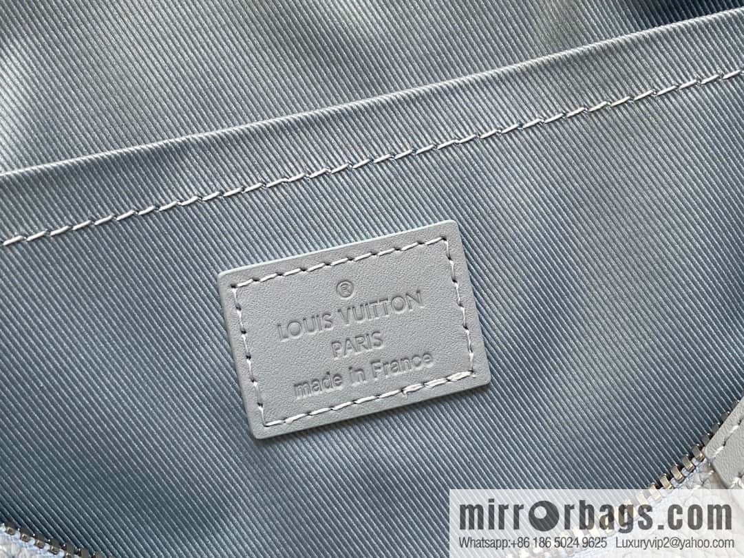 [Original order boutique] M23725 light blue, full leather men's bag pillow bag series CITY KEEPALL AER handbag M22486 57082 M23725 City Keepall handbag