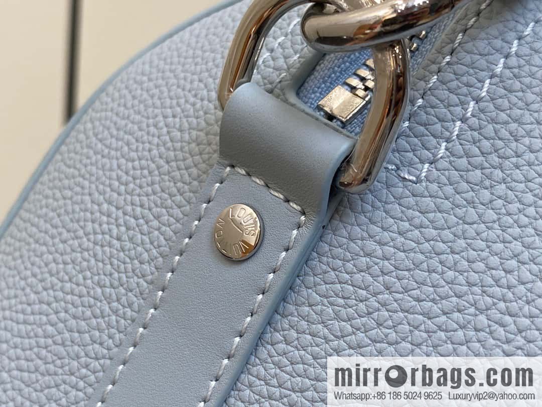[Original order boutique] M23725 light blue, full leather men's bag pillow bag series CITY KEEPALL AER handbag M22486 57082 M23725 City Keepall handbag