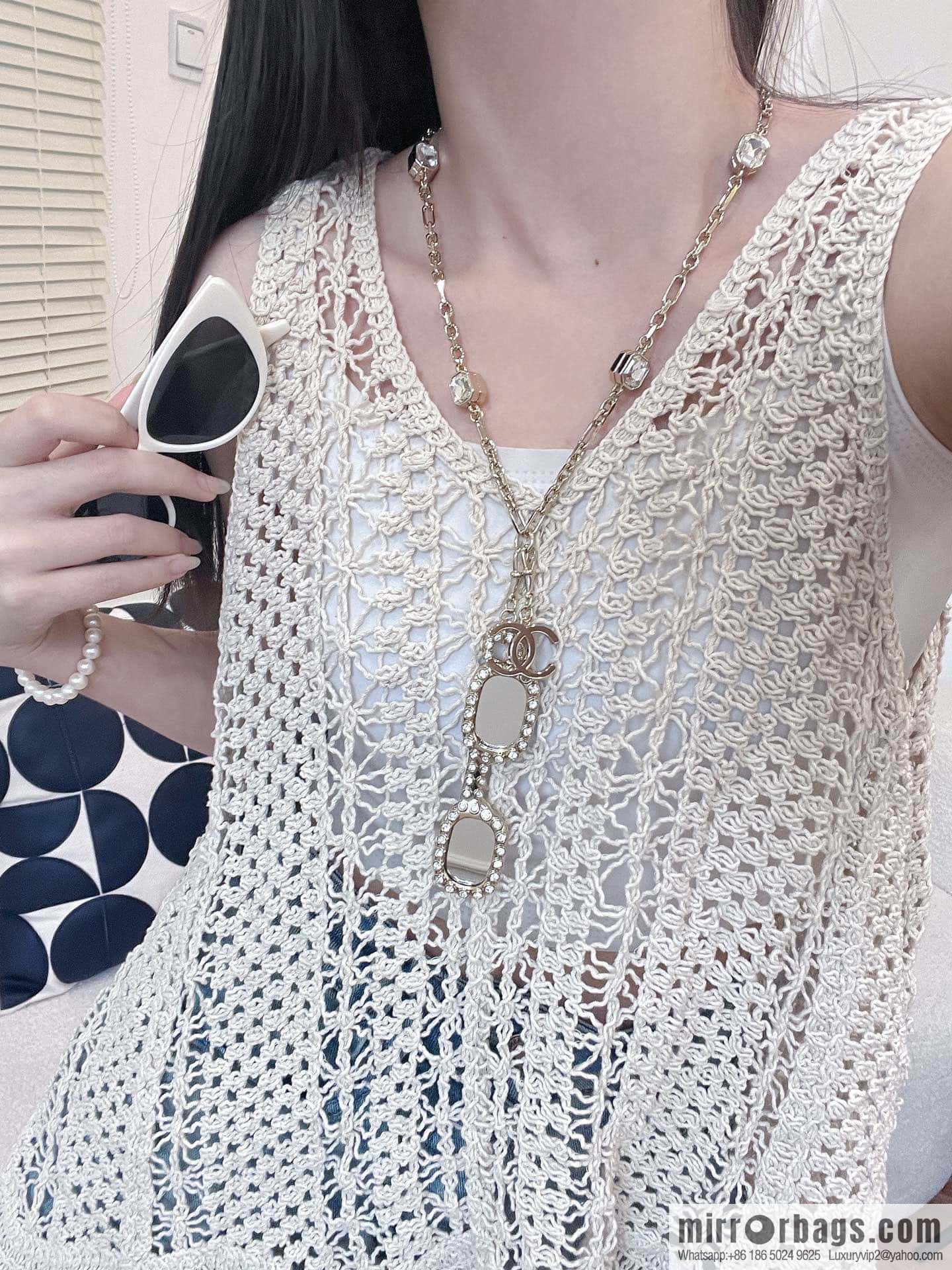 ❗️New ❗️ Chanel necklace ☀️ new ☑️ Chanel double c glasses 👓 necklace sweater chain ☀️