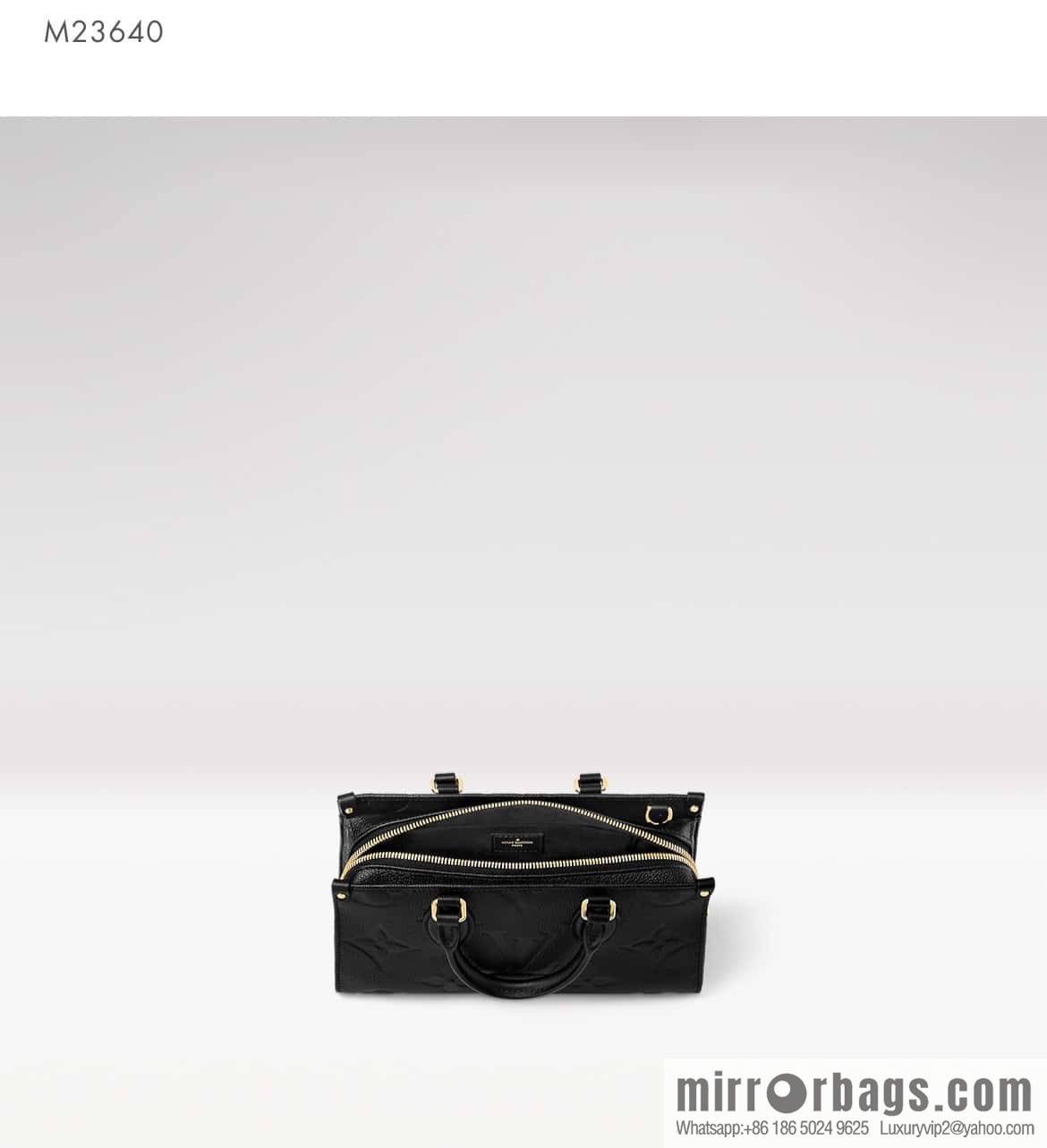 [Original single boutique] M23640 black full leather embossed square bag series, autumn and winter new ONTHEGO EAST WEST handbag M23698