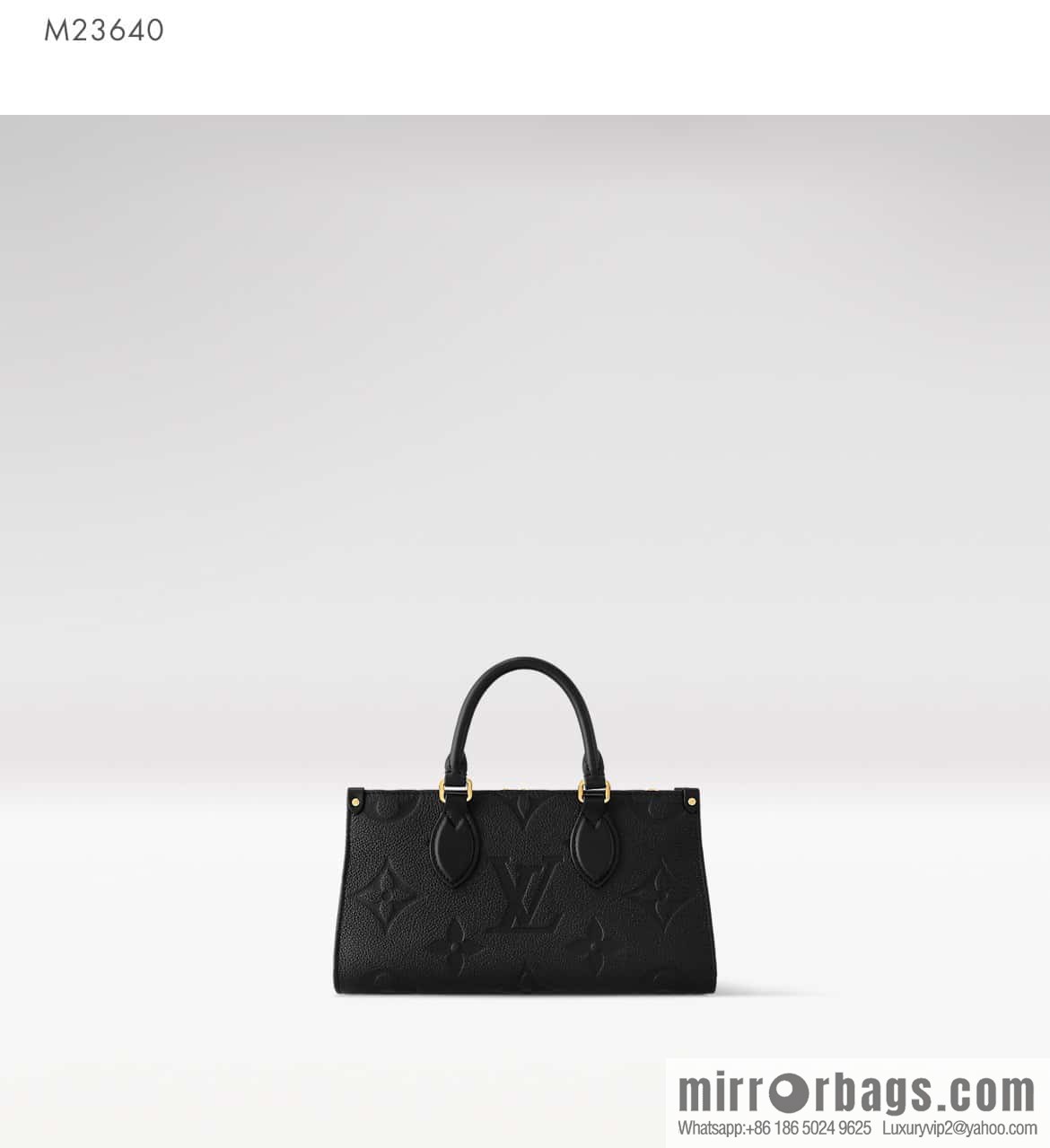 [Original single boutique] M23640 black full leather embossed square bag series, autumn and winter new ONTHEGO EAST WEST handbag M23698