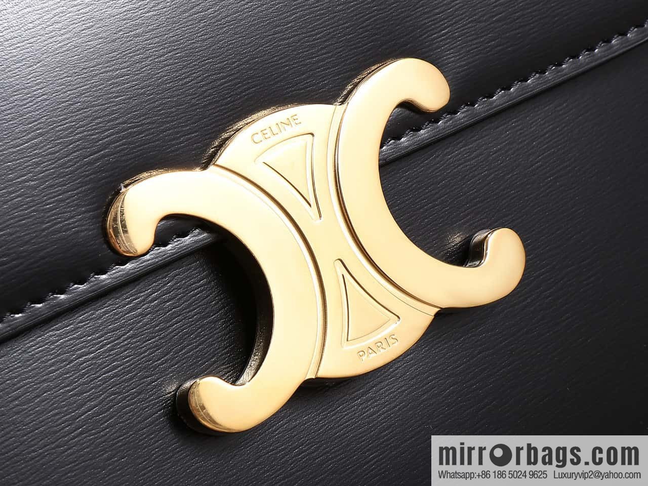 [Premium quality, all-steel hardware] CELINE 23s autumn and winter new products | COLLEGE TRIOMPHE bright cow leather (fabric) chain strap handbag number: 113583 Arc de Triomphe autumn new