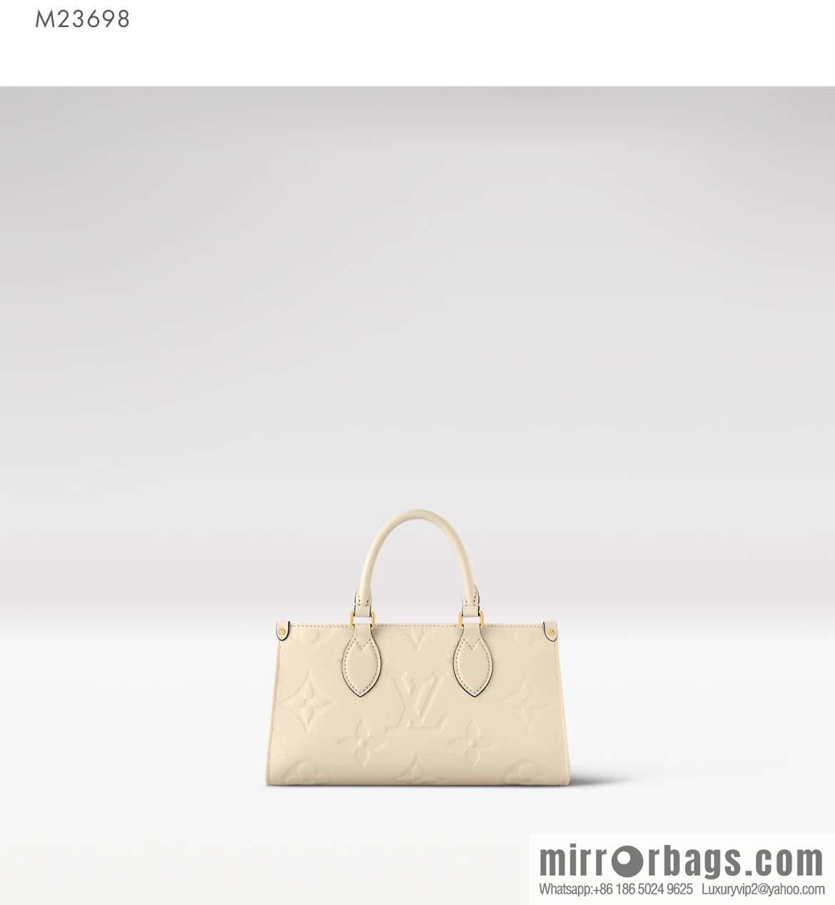 [Original order boutique] M23698 meters white, full leather embossed square bag series, autumn and winter new ONTHEGO EAST WEST handbag M23640