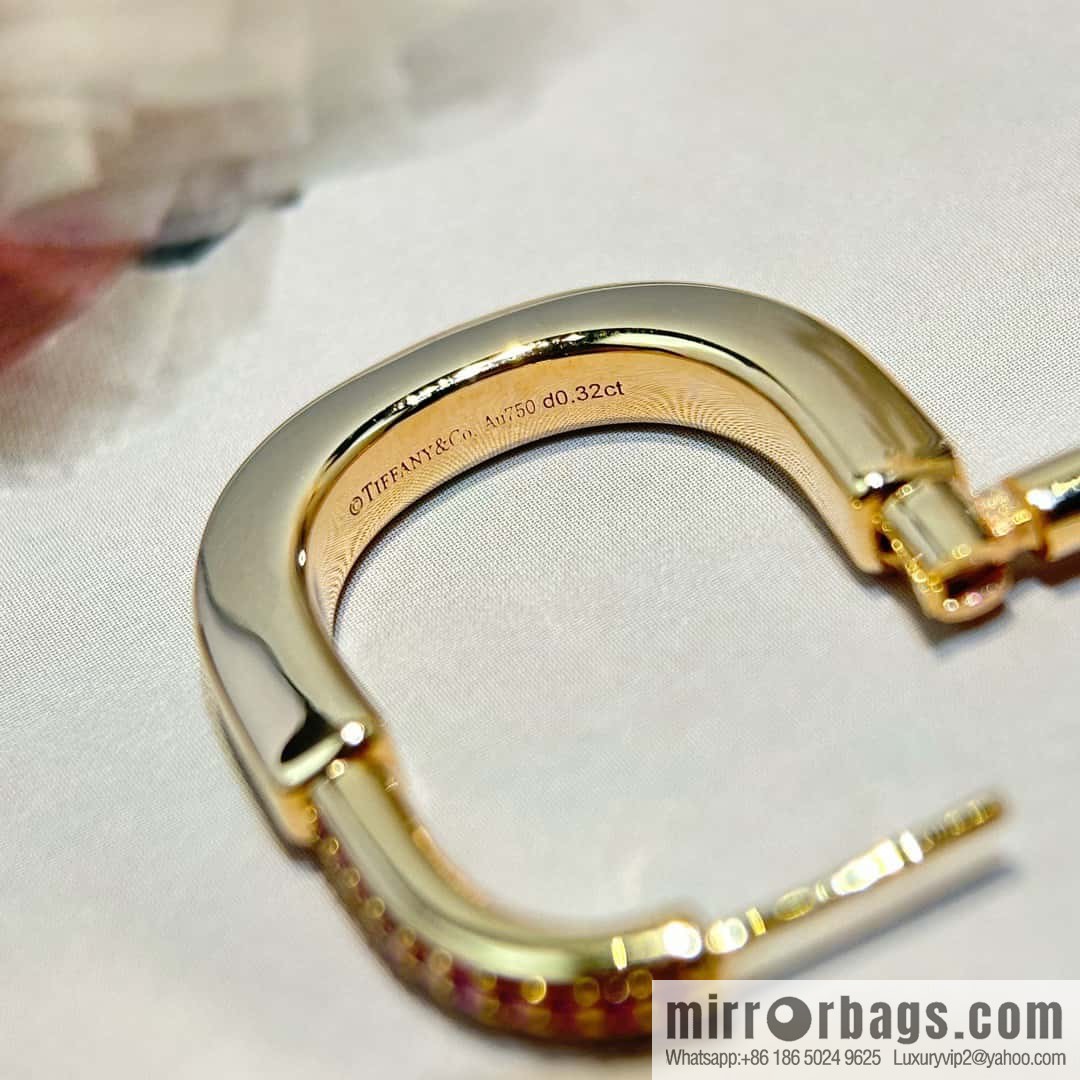 ☀️Tiffany Lock Pink Half-Diamond Lock Earrings ☀️