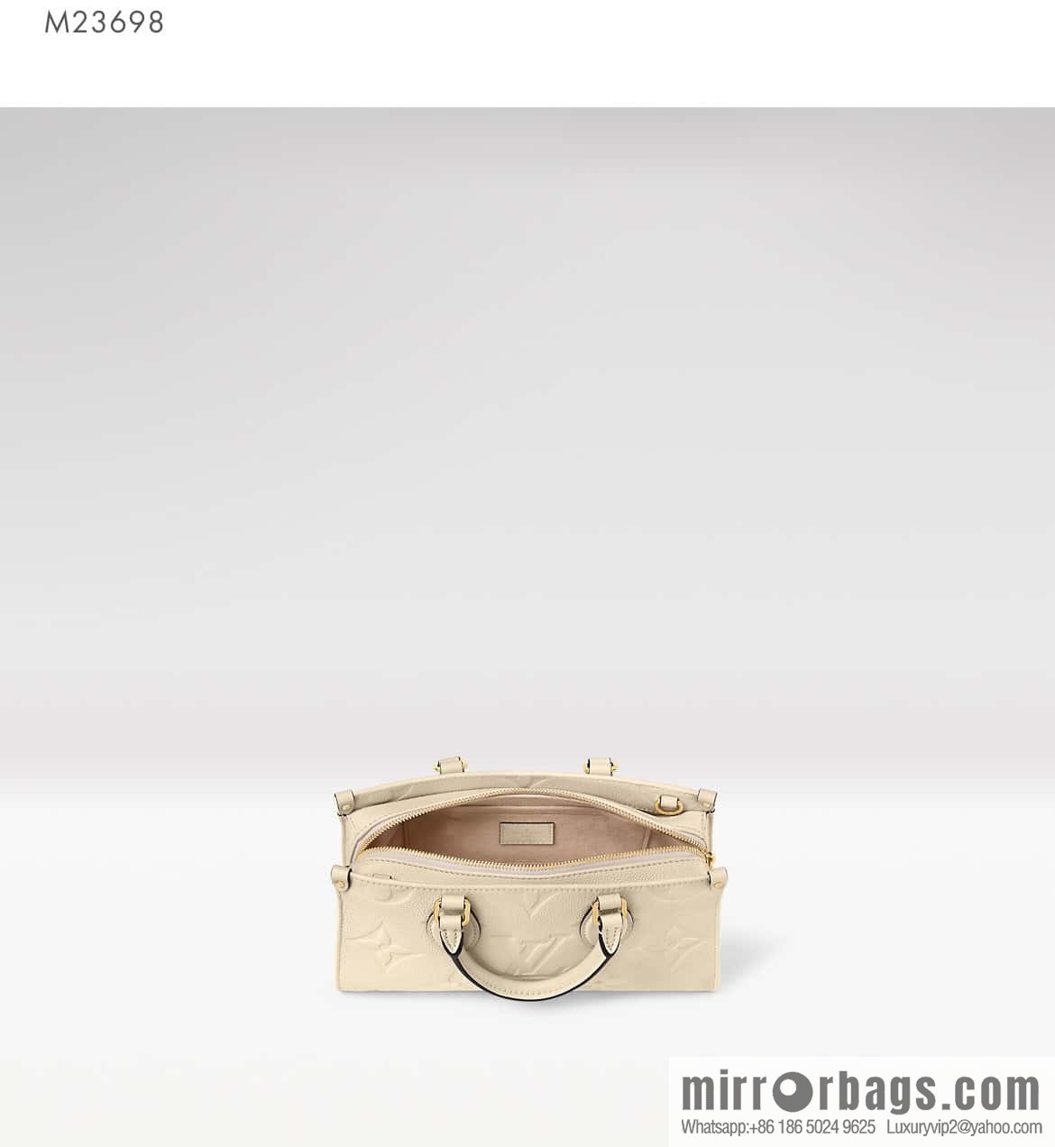 [Original order boutique] M23698 meters white, full leather embossed square bag series, autumn and winter new ONTHEGO EAST WEST handbag M23640