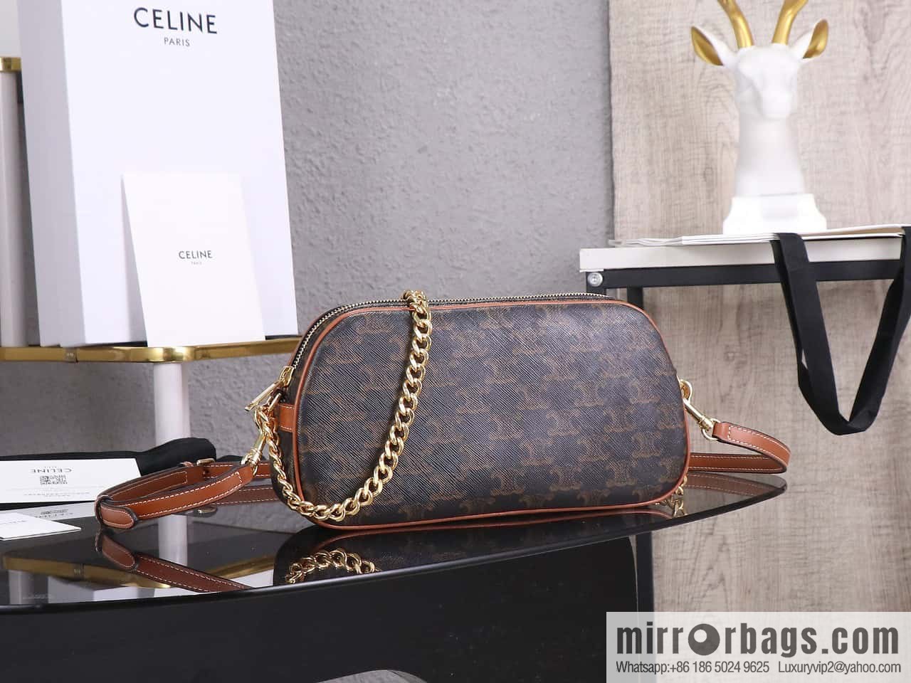 [Premium quality, all-steel hardware] CELINE23 new | MULTI logo printed cow leather (fabric) handbag number: 114122