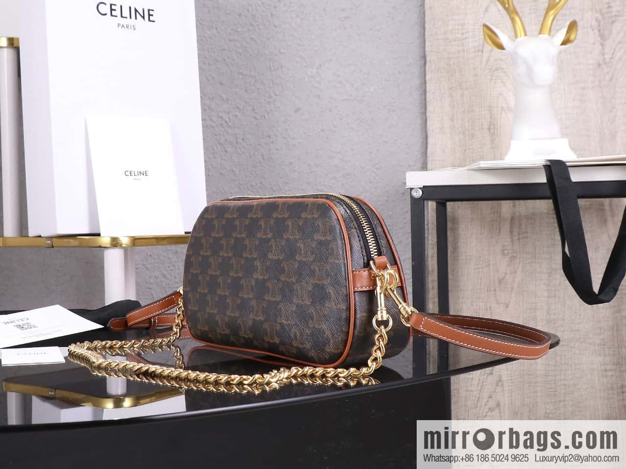 [Premium quality, all-steel hardware] CELINE23 new | MULTI logo printed cow leather (fabric) handbag number: 114122