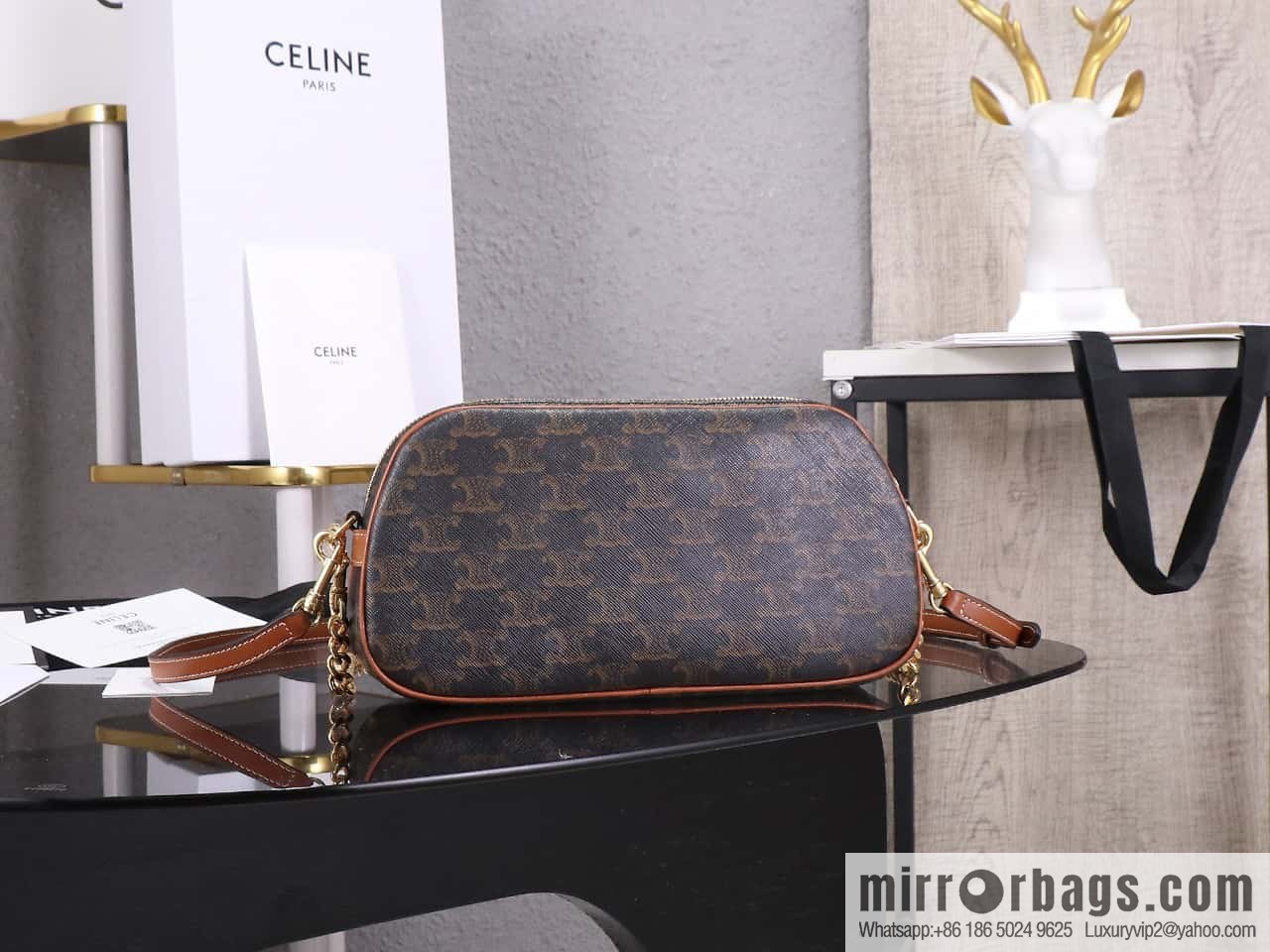 [Premium quality, all-steel hardware] CELINE23 new | MULTI logo printed cow leather (fabric) handbag number: 114122