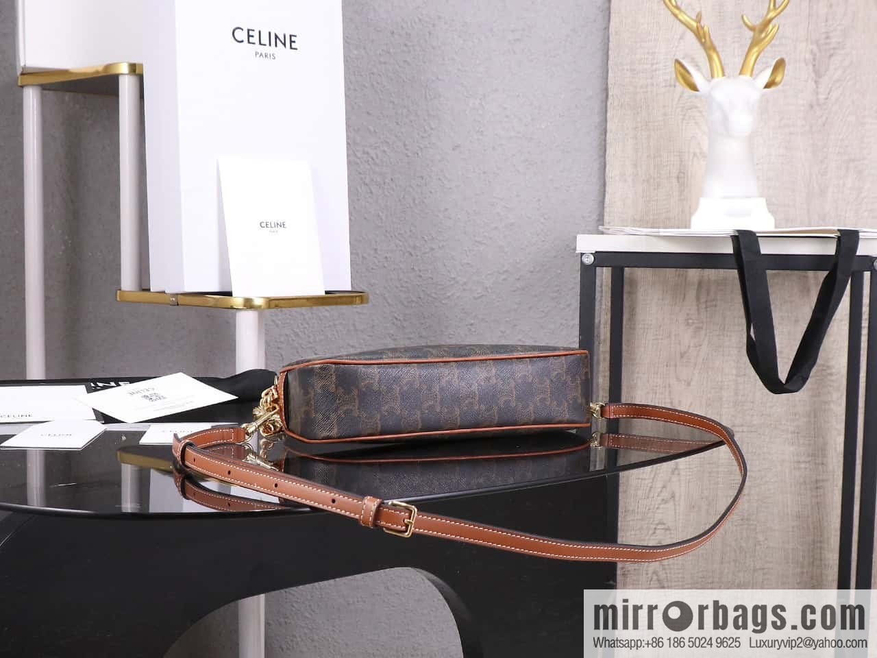 [Premium quality, all-steel hardware] CELINE23 new | MULTI logo printed cow leather (fabric) handbag number: 114122