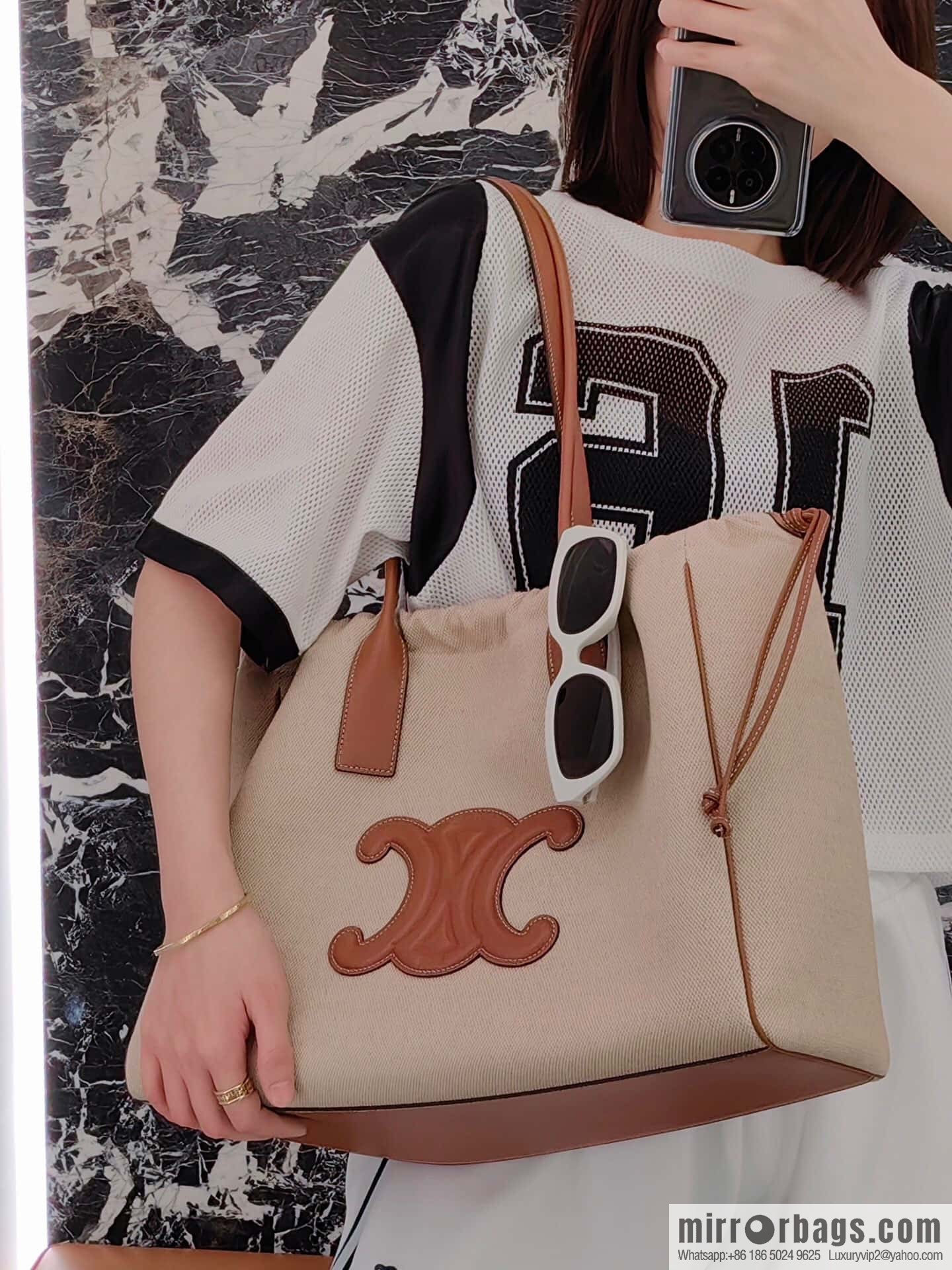 [Premium quality, original cortex] CELINE2022 new product is launched in early autumn CABAS TRIOMPHE drawstring tote number: 199973