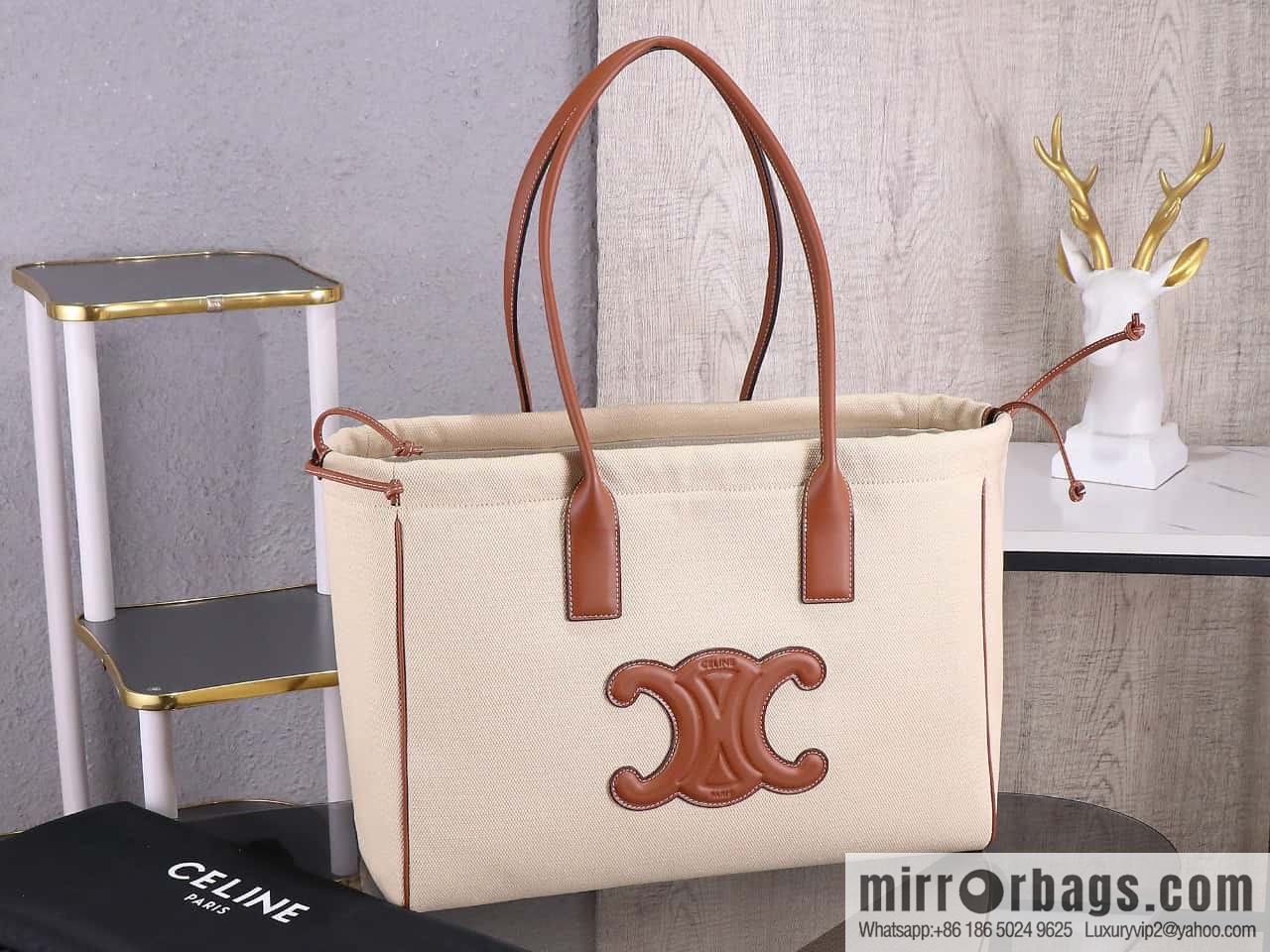[Premium quality, original cortex] CELINE2022 new product is launched in early autumn CABAS TRIOMPHE drawstring tote number: 199973