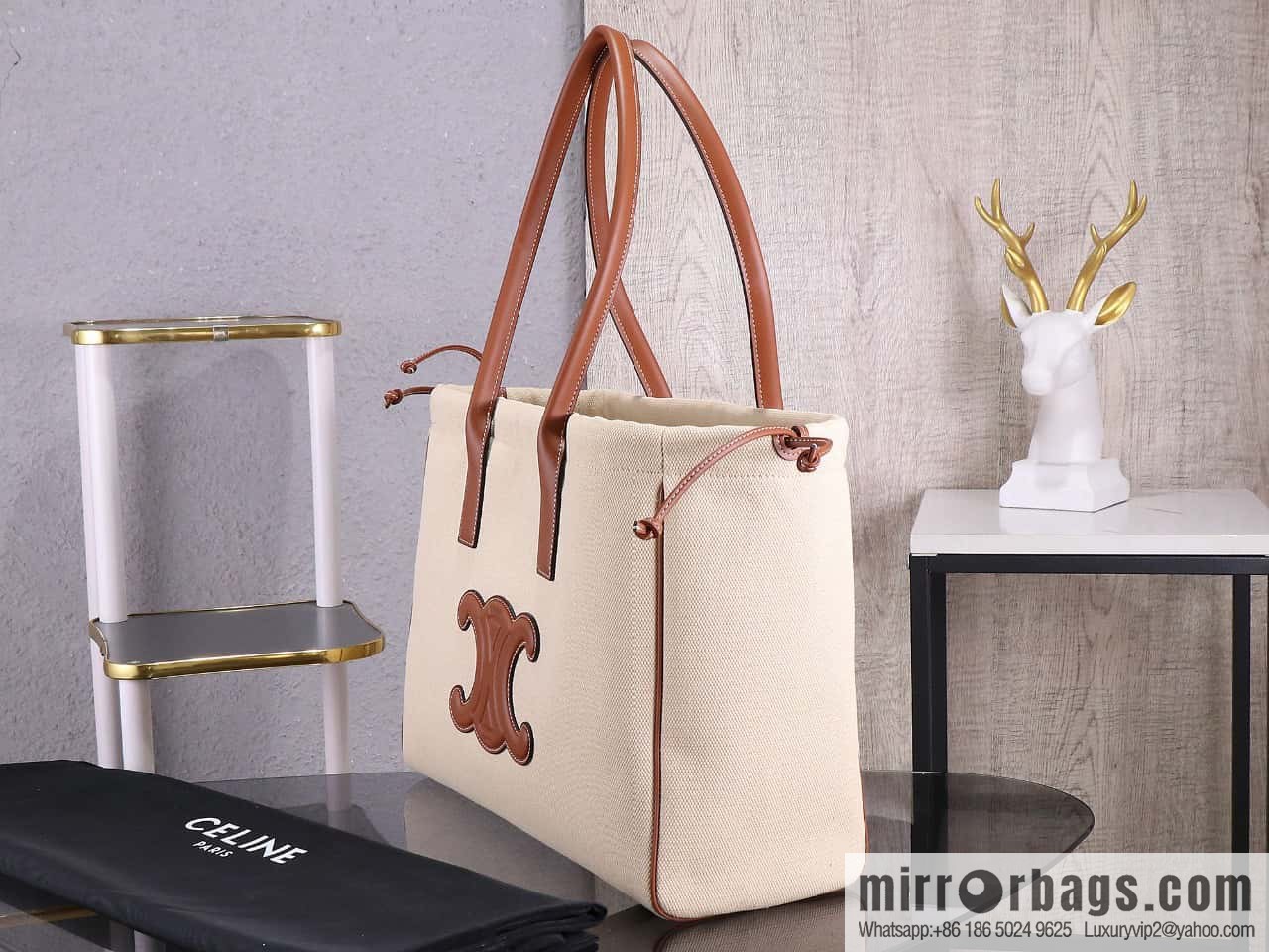 [Premium quality, original cortex] CELINE2022 new product is launched in early autumn CABAS TRIOMPHE drawstring tote number: 199973