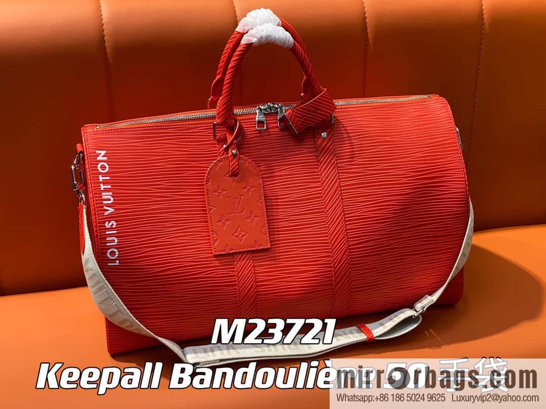[Original order boutique] M23721 red epi full leather travel bag series, this Keepall Bandoulière 50 handbag