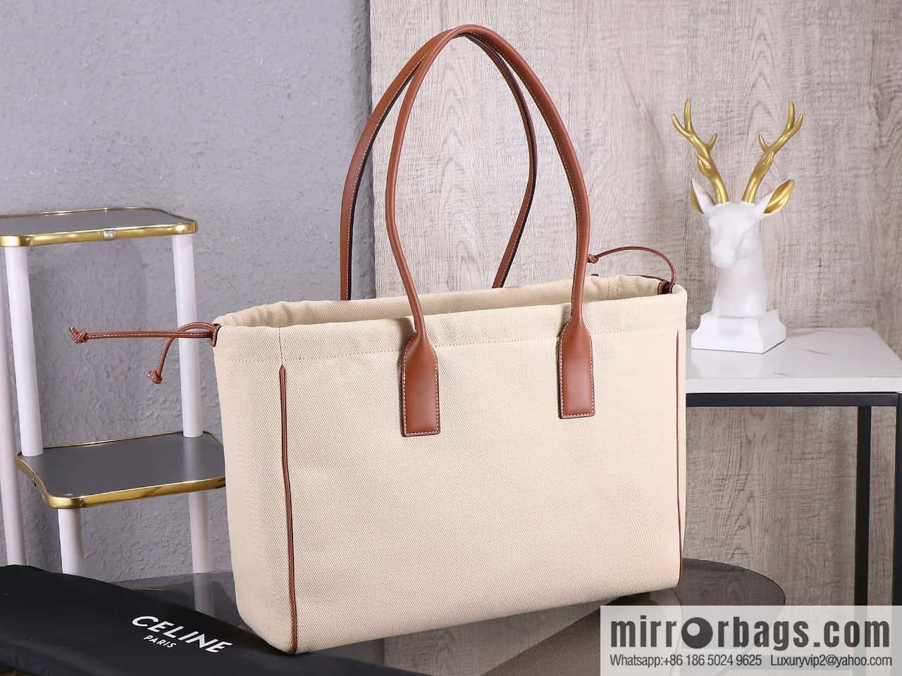 [Premium quality, original cortex] CELINE2022 new product is launched in early autumn CABAS TRIOMPHE drawstring tote number: 199973