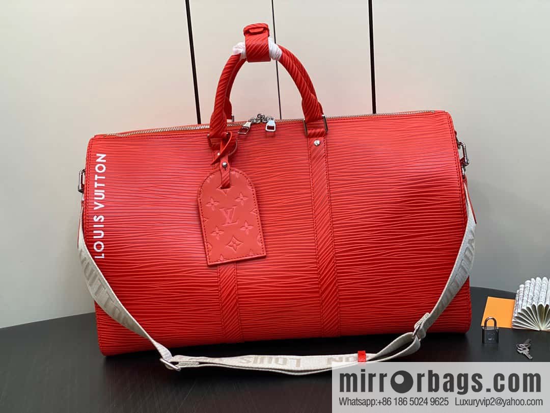[Original order boutique] M23721 red epi full leather travel bag series, this Keepall Bandoulière 50 handbag