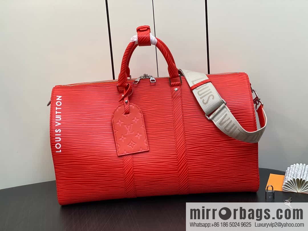 [Original order boutique] M23721 red epi full leather travel bag series, this Keepall Bandoulière 50 handbag