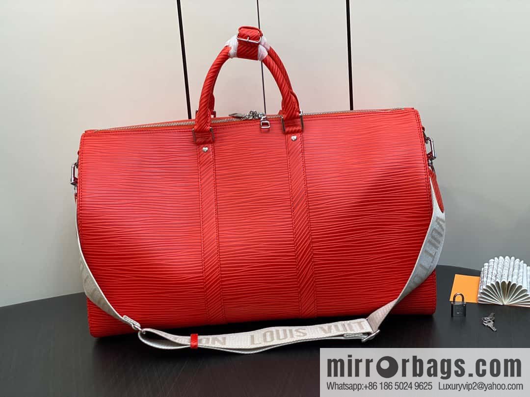 [Original order boutique] M23721 red epi full leather travel bag series, this Keepall Bandoulière 50 handbag