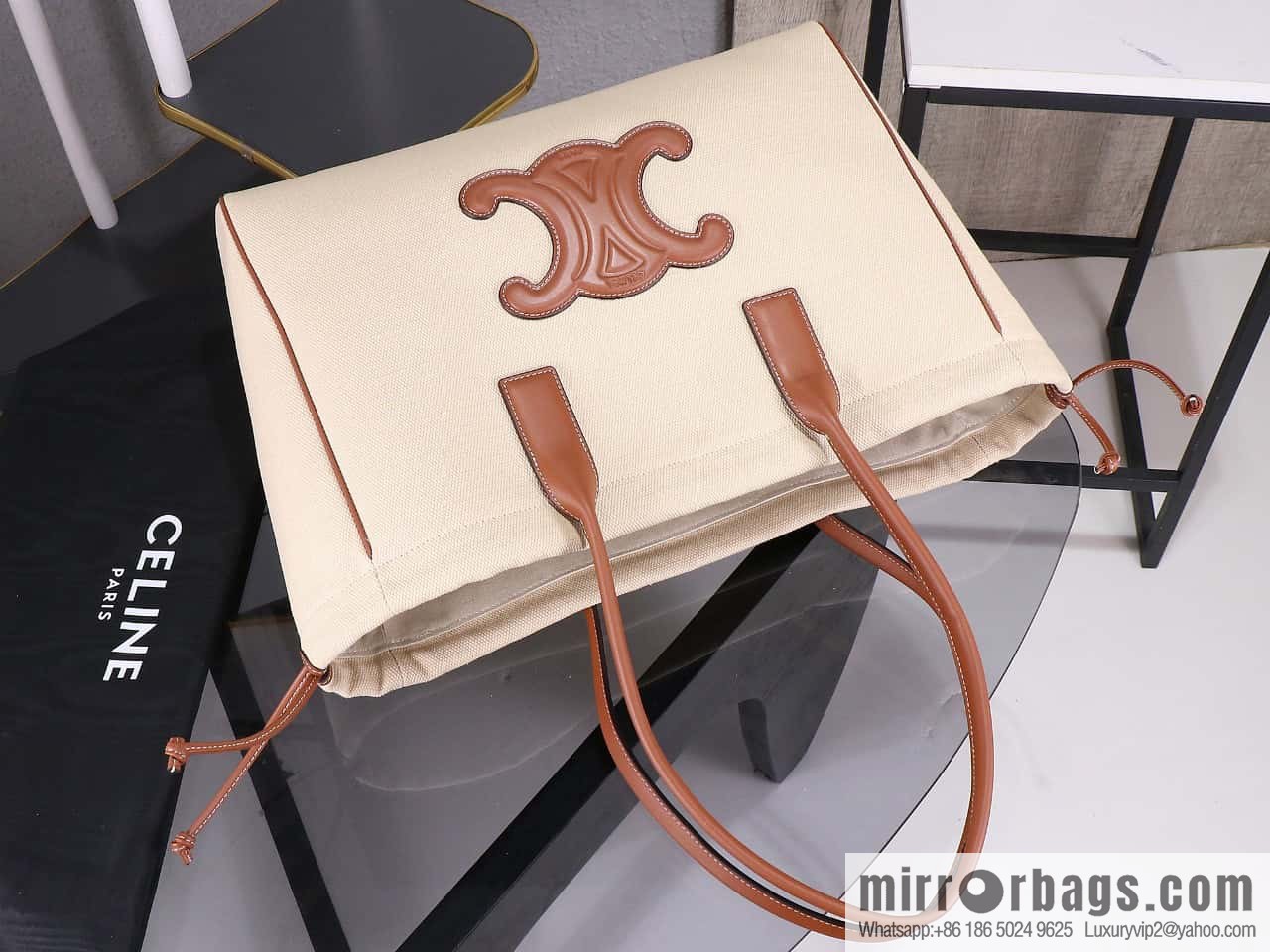 [Premium quality, original cortex] CELINE2022 new product is launched in early autumn CABAS TRIOMPHE drawstring tote number: 199973