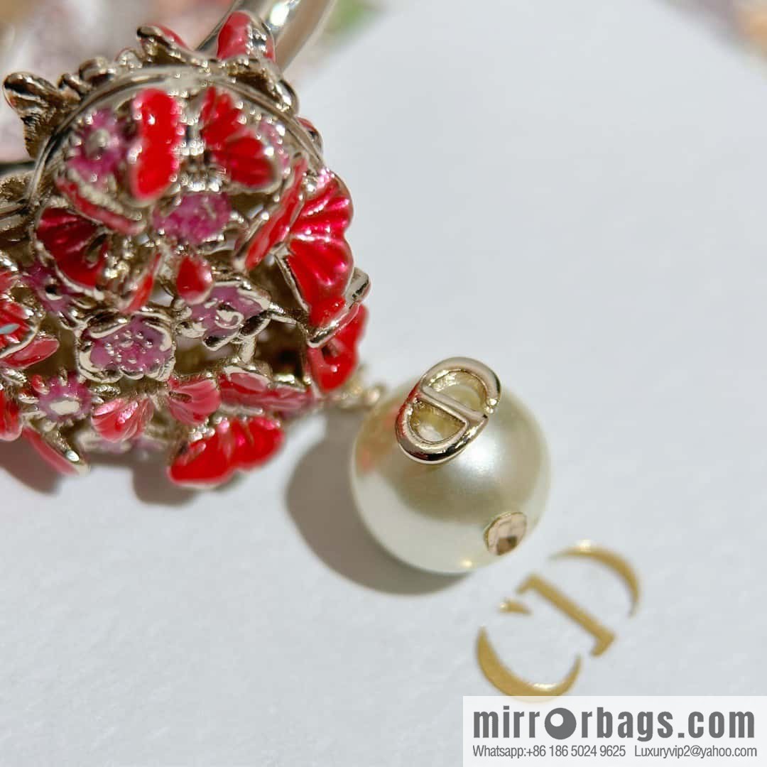 New ☑️ DIOR size pearl peach heart love ring