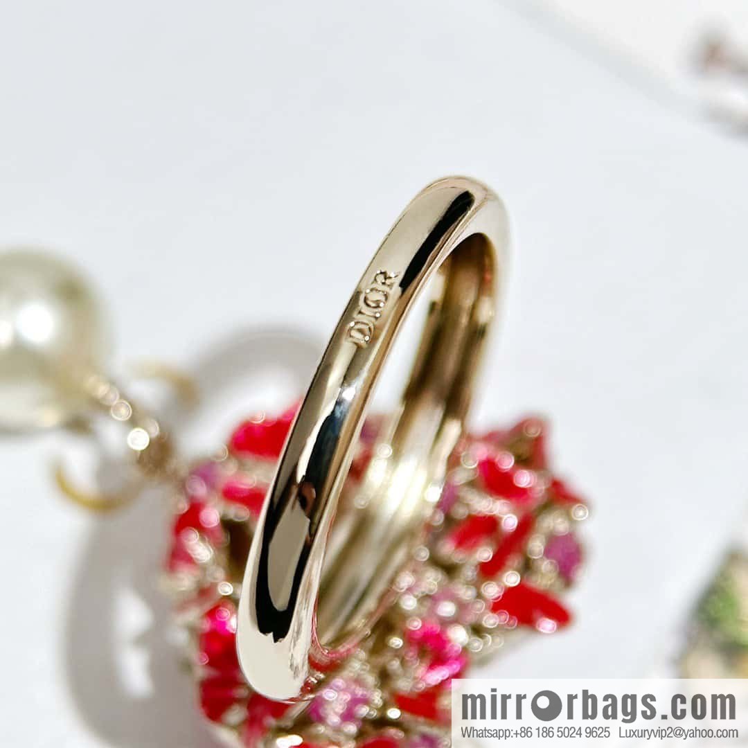 New ☑️ DIOR size pearl peach heart love ring