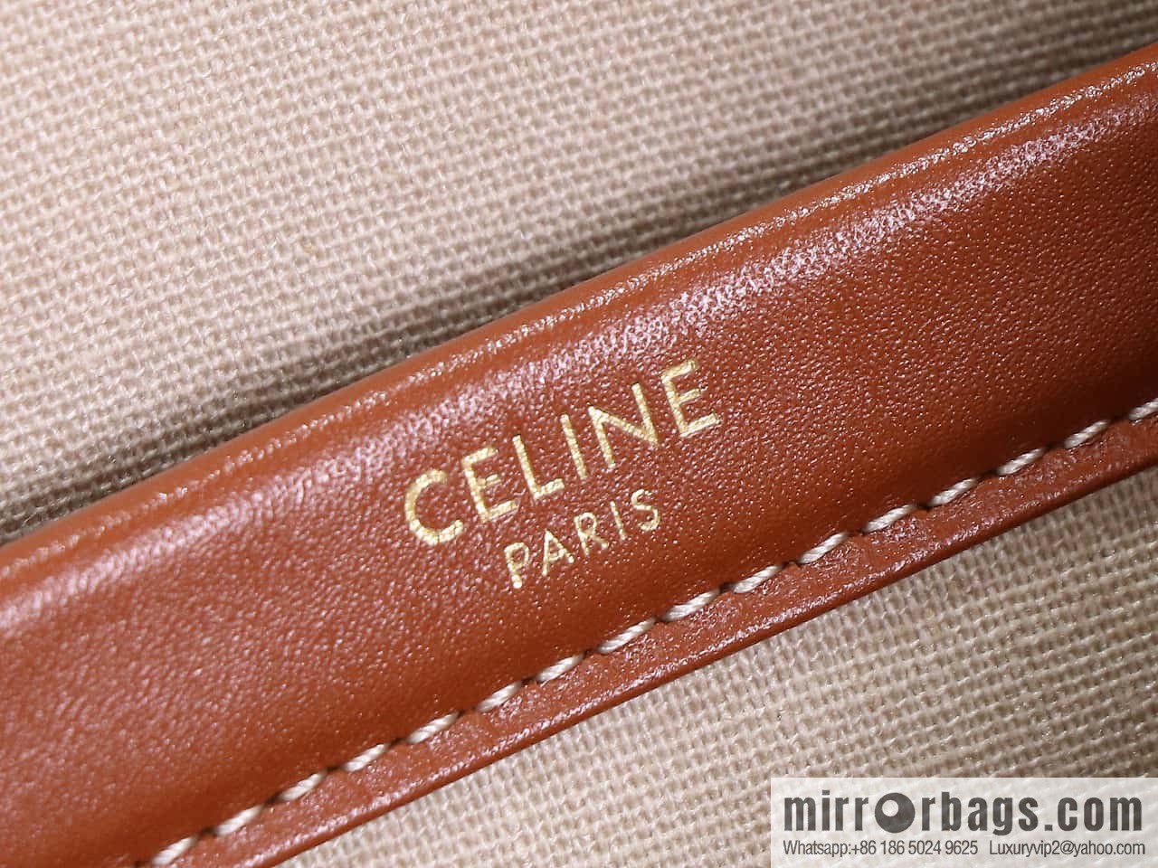 Premium quality, original leather CELIN-E 23s summer | CABAS THAIS small jacquard striped fabric cow leather (fabric) handbag Model: 199162