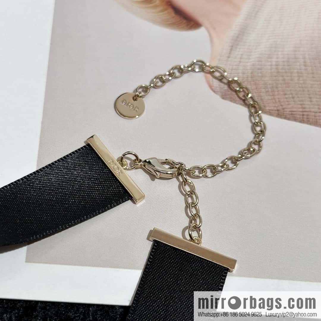 New ☑️ DIOR pearl peach heart love black rope necklace