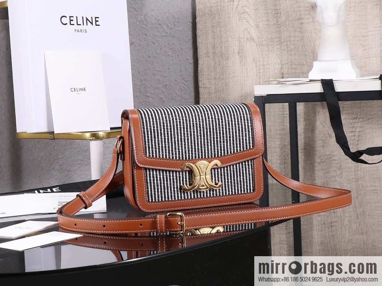 [Premium quality, all steel hardware] TEEN TRIOMPHE calfskin handbag, number: 188423BF4.07PO