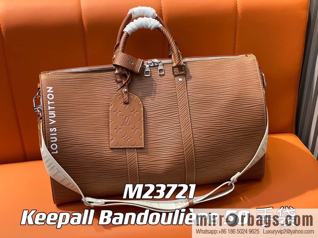 [Original order boutique] M23721 brown epi full leather travel bag series, this Keepall Bandoulière 50 handbag