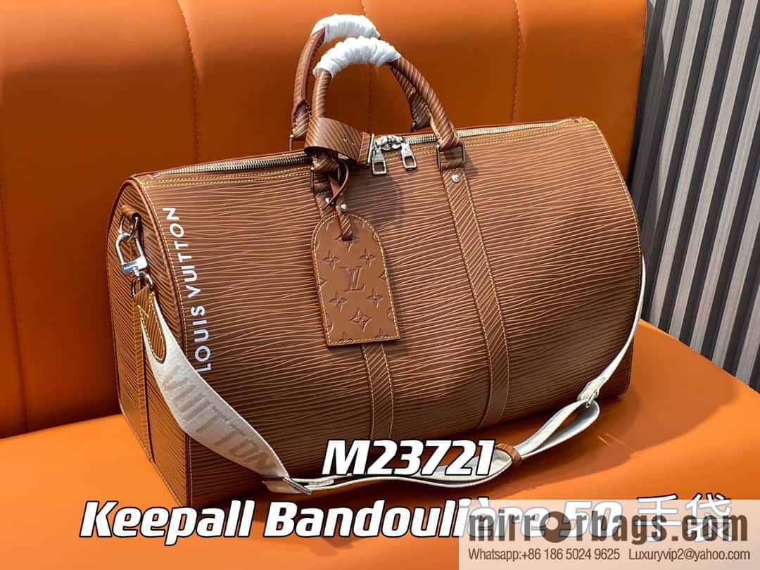 [Original order boutique] M23721 brown epi full leather travel bag series, this Keepall Bandoulière 50 handbag