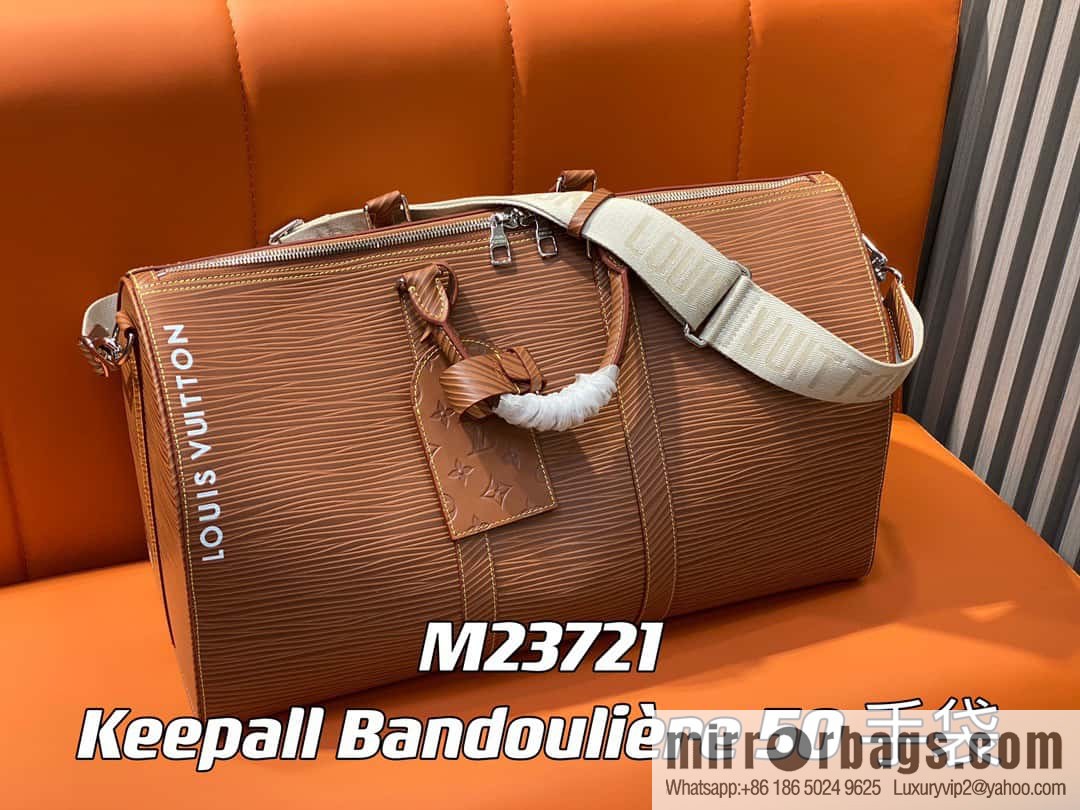 [Original order boutique] M23721 brown epi full leather travel bag series, this Keepall Bandoulière 50 handbag