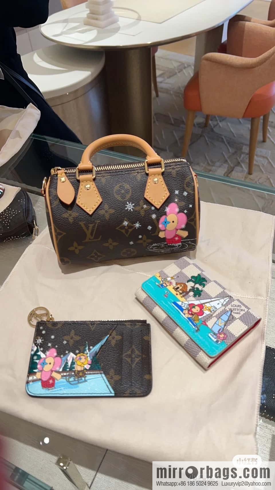 [Original single boutique] M82624 silk screen, Christmas mini pillow bag 16cm speedy series Nano Speedy handbag