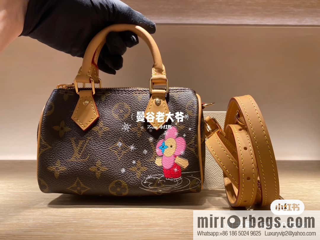 [Original single boutique] M82624 silk screen, Christmas mini pillow bag 16cm speedy series Nano Speedy handbag
