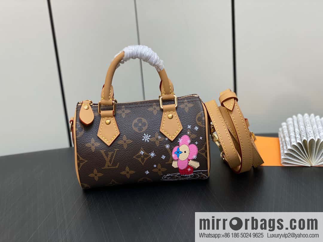 [Original single boutique] M82624 silk screen, Christmas mini pillow bag 16cm speedy series Nano Speedy handbag