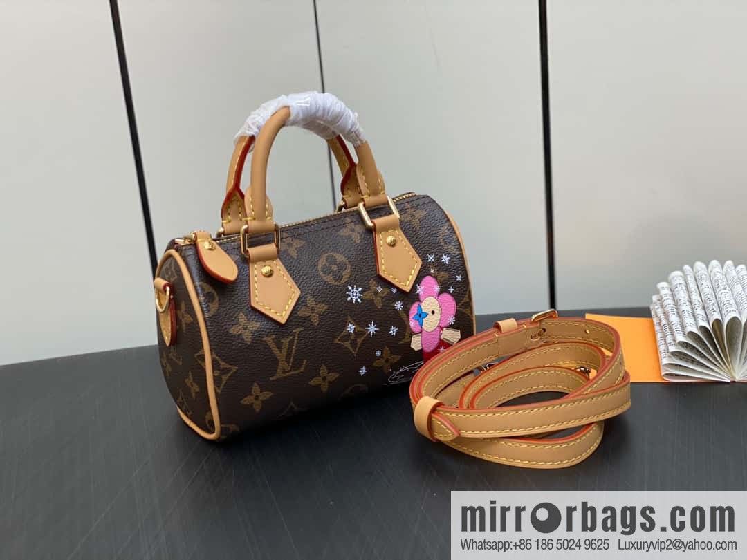 [Original single boutique] M82624 silk screen, Christmas mini pillow bag 16cm speedy series Nano Speedy handbag