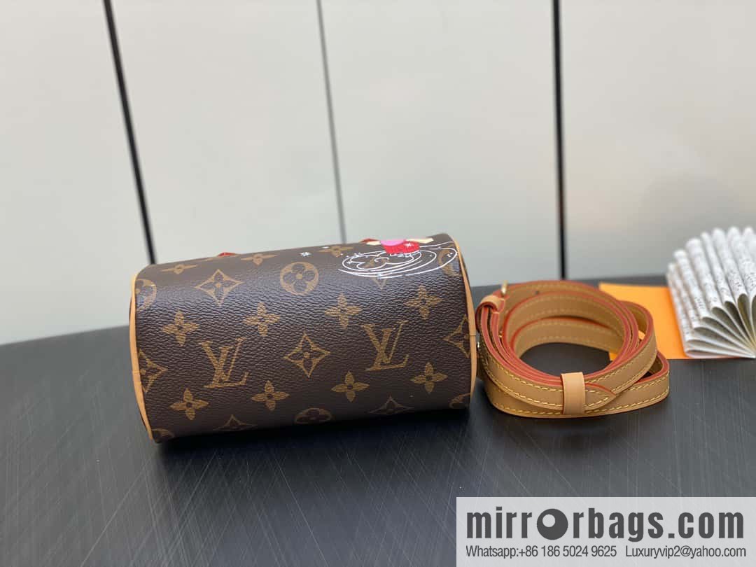 [Original single boutique] M82624 silk screen, Christmas mini pillow bag 16cm speedy series Nano Speedy handbag