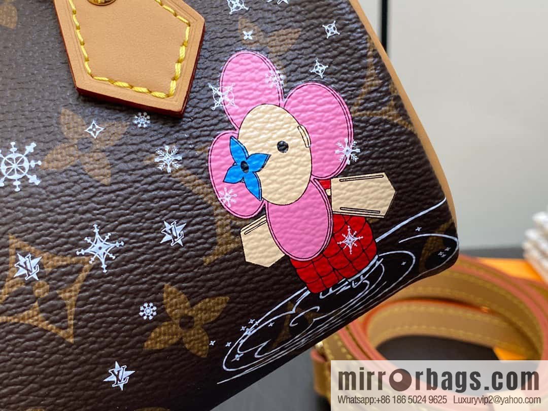 [Original single boutique] M82624 silk screen, Christmas mini pillow bag 16cm speedy series Nano Speedy handbag