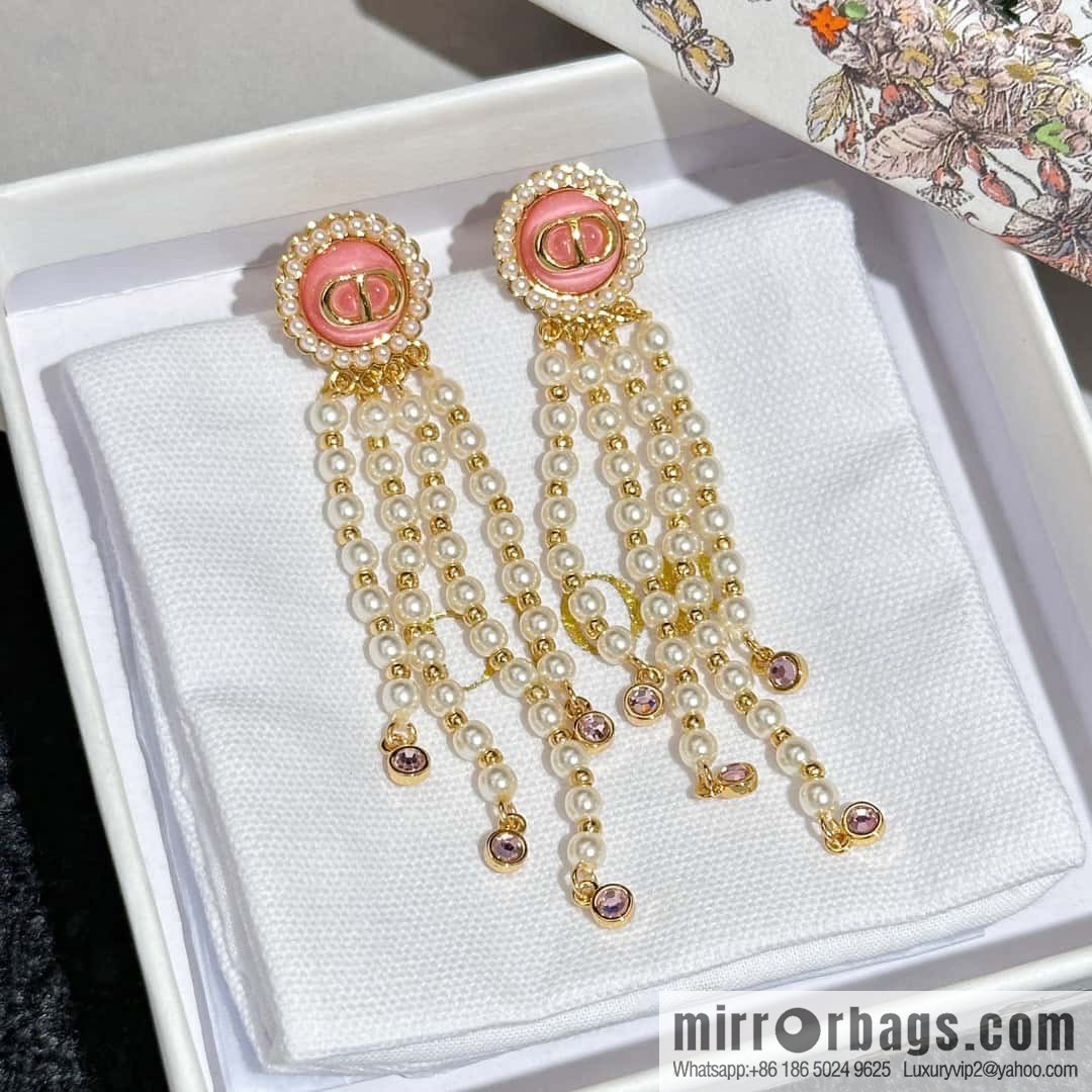 New ☑️ DIOR Dior tassel pearl stud earrings