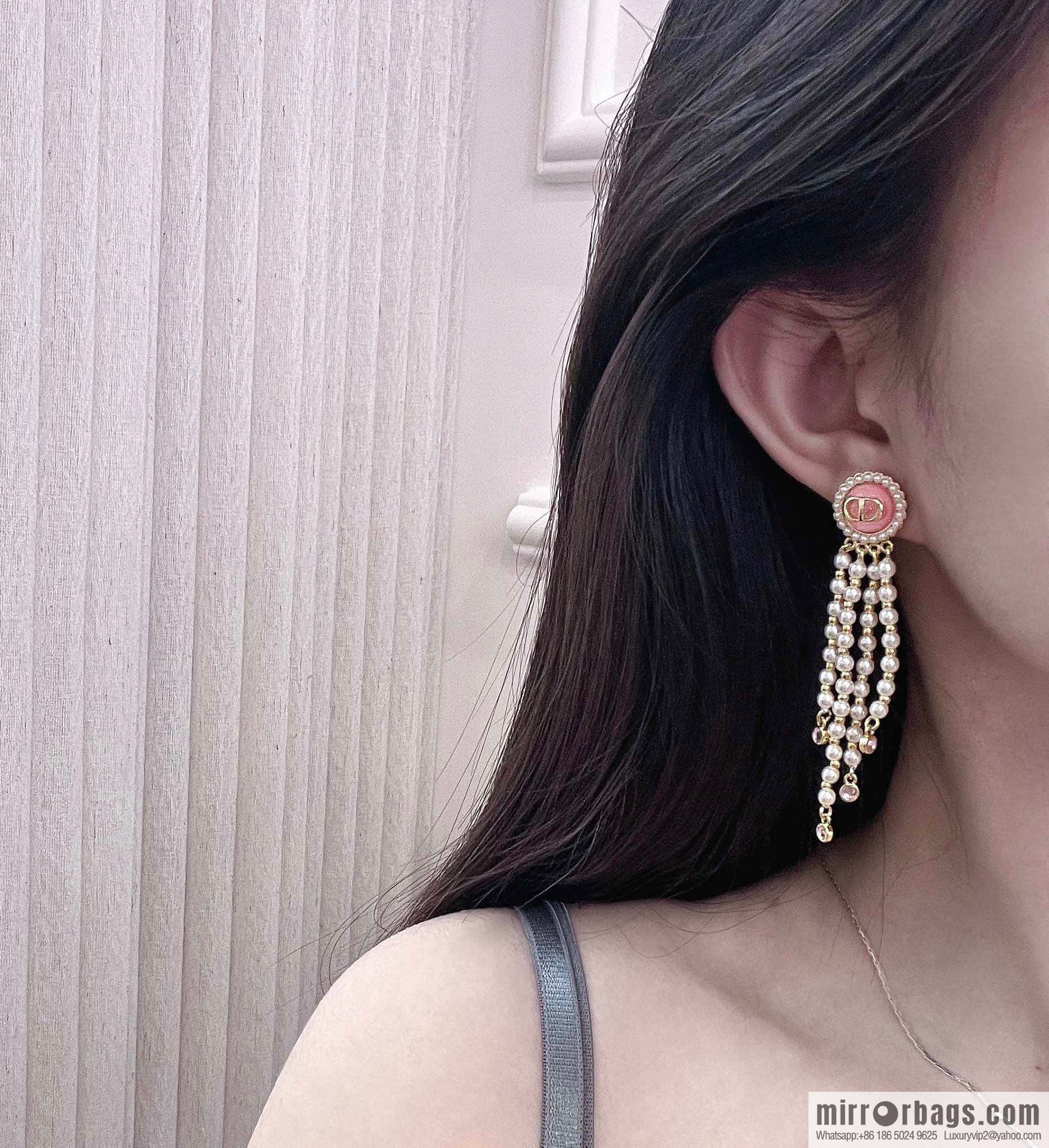 New ☑️ DIOR Dior tassel pearl stud earrings