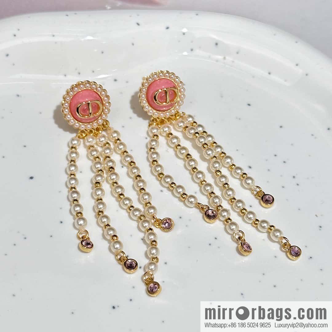 New ☑️ DIOR Dior tassel pearl stud earrings