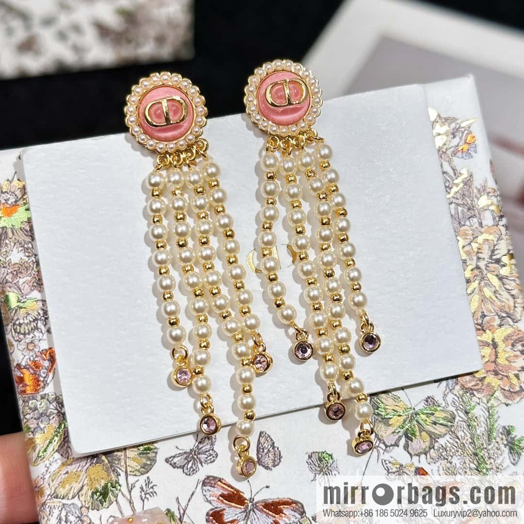 New ☑️ DIOR Dior tassel pearl stud earrings